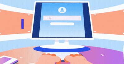 Person Typing On Keyboard In Front Of Computer GIF