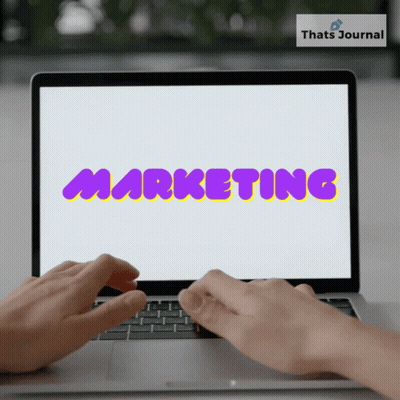 Person Typing On Laptop Saying Marketing GIF