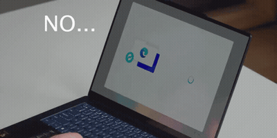 Person Typing On Laptop Saying No GIF