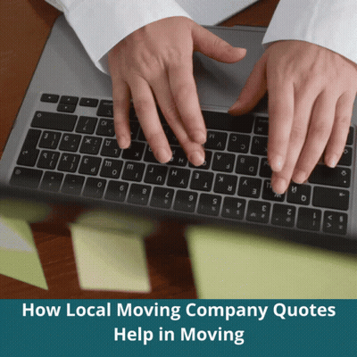 Person Typing On Laptop With Moving Quotes GIF