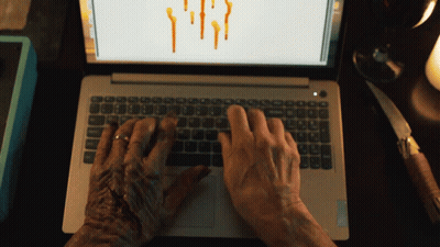 Person Typing On Lenovo Laptop GIF