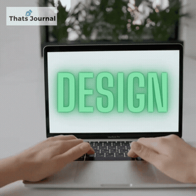 Person Typing on MacBook Pro With Design on Screen