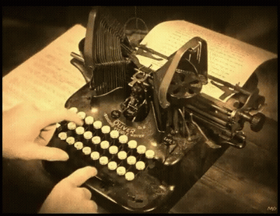 Person Typing On Oliver Typewriter GIF