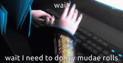 Person Typing Wait Wait I Need To Do My Mudae Rolls GIF