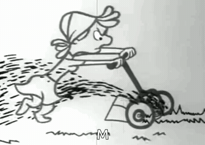 Person Using Lawn Mower GIF