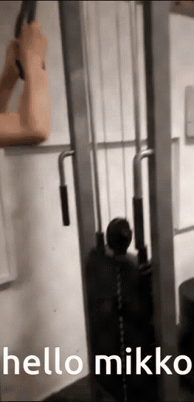 Person Using Machine Saying Hello Mikko GIF