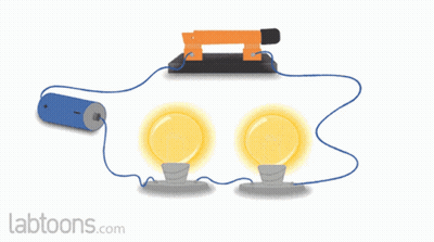 Person Using Pliers To Connect Light Bulbs Labtoons.com GIF