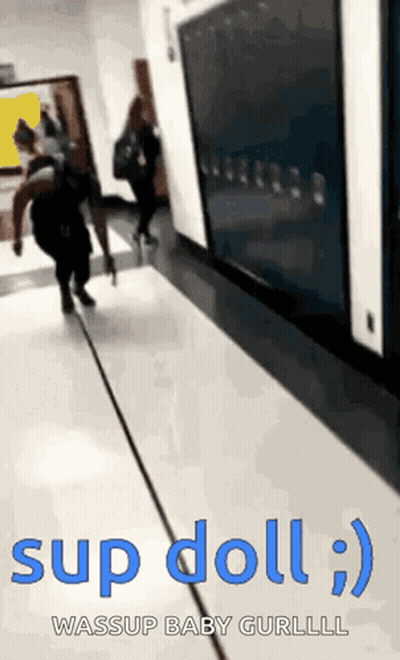 Person Walking Down Hallway Sup Doll GIF