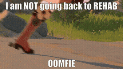 Person Walking Down Road Saying I Am Not Going Back To Rehab Oomfie GIF