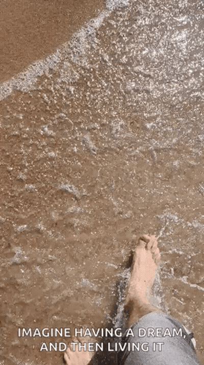 Person Walking In Water Imagine Having A Dream GIF