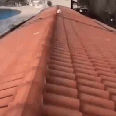 Person Walking On Roof GIF