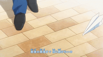 Person Walking On Tiled Floor With Chinese Writing GIF