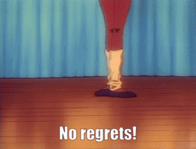 Person Walking Saying No Regrets GIF