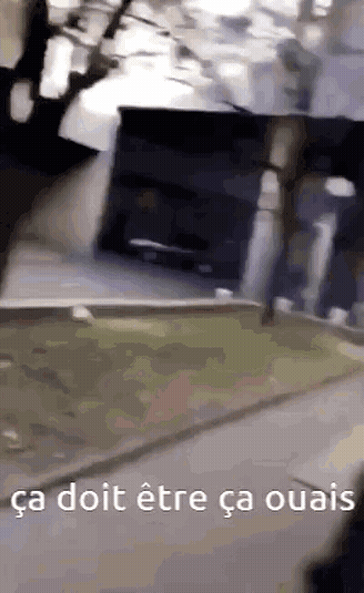 Person Walking Sidewalk Ca Doit Etre Ca Ouais GIF