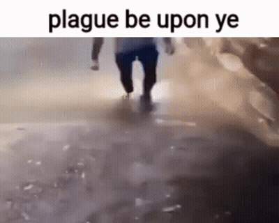 Person Walking Sidewalk Plague Be Upon Ye GIF