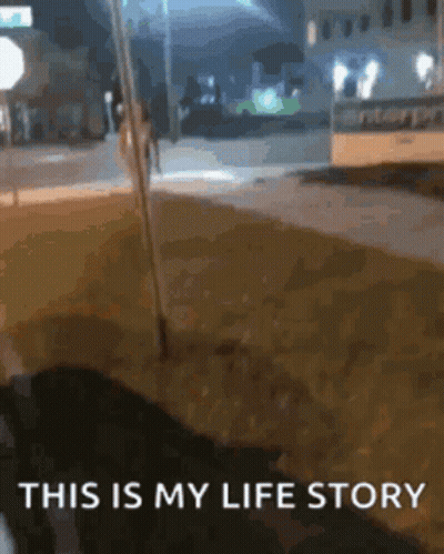Person Walking Street At Night Saying This Is My Life Story GIF
