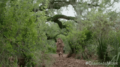 Person Walking Through Forest #Crawdadsmovie GIF