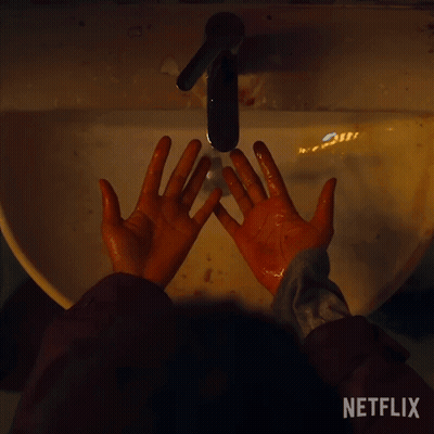 Person Washing Hands With Netflix GIF