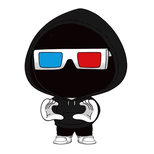 Person Wearing 3D Glasses Sticker