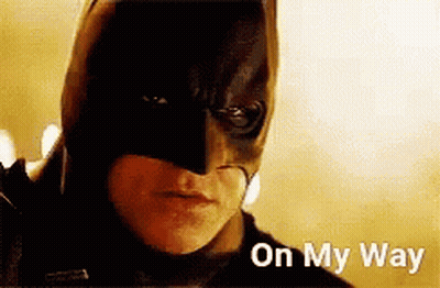 Person Wearing Batman Mask Saying On My Way GIF