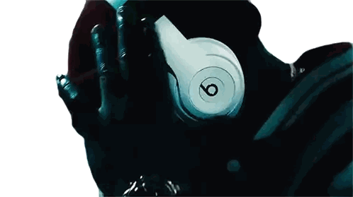 Person Wearing Beats Headphones Covering Face Sticker