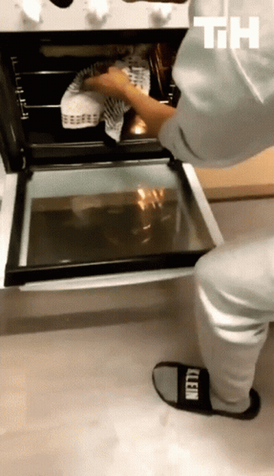 Person Wearing Black Slippers With Klein GIF