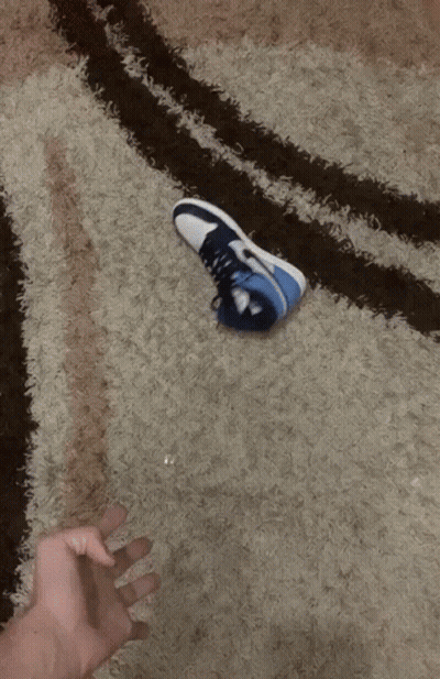Person Wearing Blue And White Nike Shoe GIF