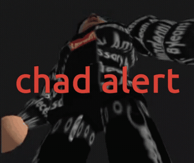 Person Wearing Chad Alert Jacket GIF