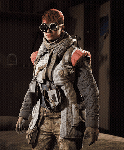 Person Wearing Goggles And Jacket With A Sticker GIF