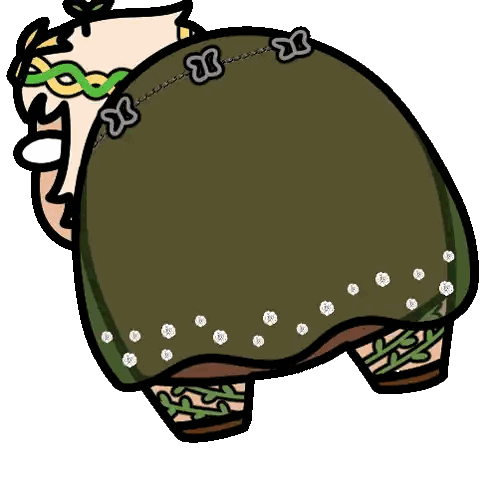Person Wearing Green Cape With X Sticker