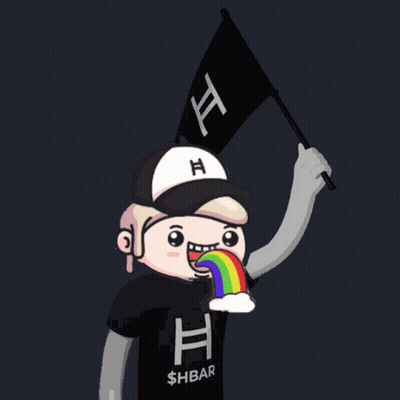 Person Wearing $ Hbar Shirt Holding Black Flag GIF
