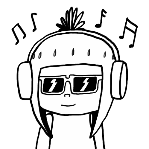 Person Wearing Headphones And Sunglasses Sticker