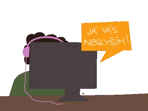 Person Wearing Headphones Looking At Computer Sticker
