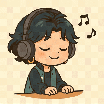 Person Wearing Headphones With Music Notes GIF