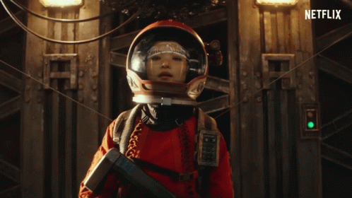 Person Wearing Helmet With Netflix GIF