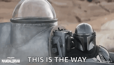 Person Wearing Helmet With This Is The Way GIF
