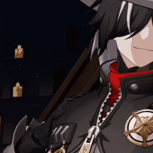 Person Wearing Jacket With Badge X GIF