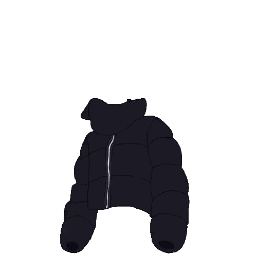 Person Wearing Large Black Jacket Sticker