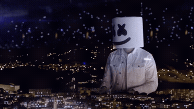 Person Wearing Marshmallow Head With Smiley Face GIF