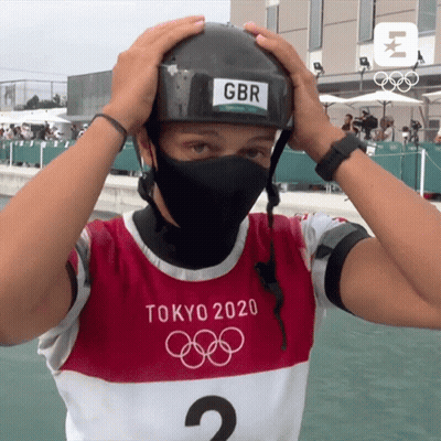 Person Wearing Mask And Helmet Saying GBR GIF