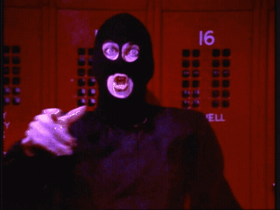 Person Wearing Mask At Lockers Number 16 GIF