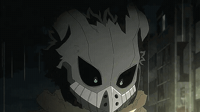 Person Wearing Mask In Dark Room GIF