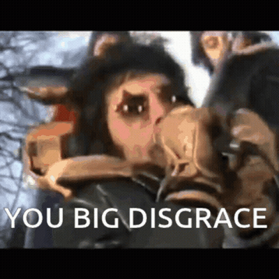 Person Wearing Mask Saying You Big Disgrace GIF