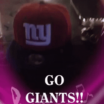 Person Wearing New York Giants Hat GIF