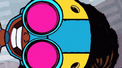 Person Wearing Pink Binoculars GIF