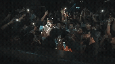 Person Wearing Purple And Orange Versace Shirt GIF