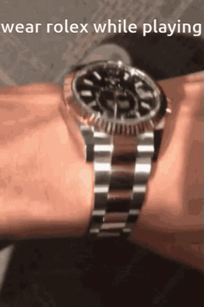 Person Wearing Rolex Watch Saying Wear Rolex While Playing GIF