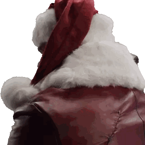 Person Wearing Santa Hat And Leather Jacket Sticker