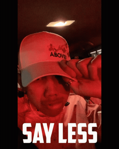 Person Wearing Say Less Hat GIF