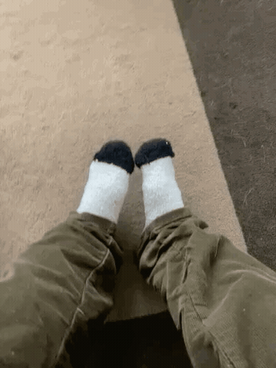 Person Wearing Sheep's Feet Socks GIF